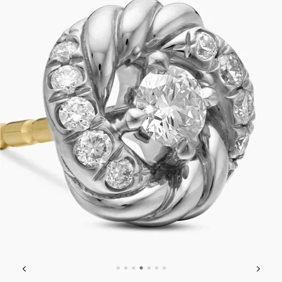 David Yurman Silver and Gold Twisted Earrings